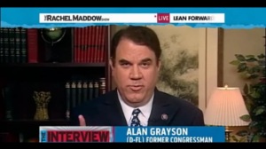 Image of Alan Grayson (D-Orlando) on The Rachel Maddow Show on MSNBC